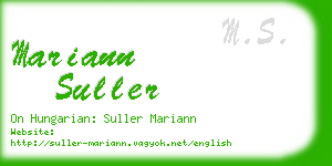 mariann suller business card